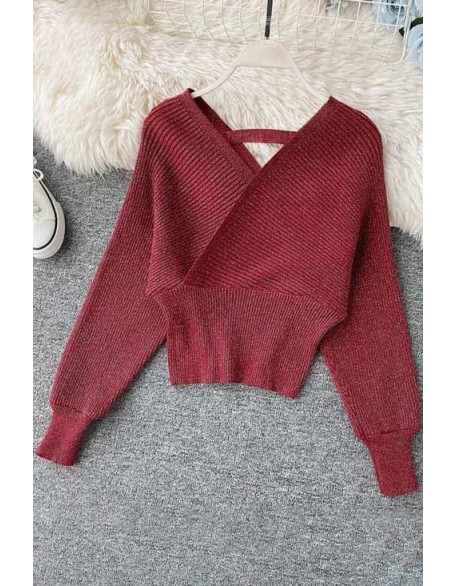 Elegant Long Batwing Sleeve Women Sweater Female Knitted Sweater Tops