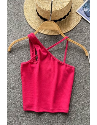 Halter Off Shoulder Backless Sleeveless Slim Top Women Fashion Hight Waist Midriff Streetwear Sexy Top